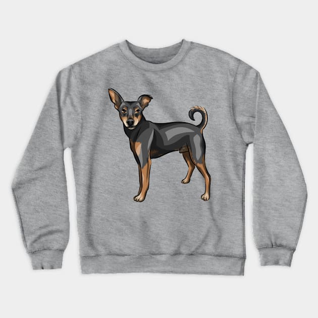 Cute miniature pinscher dog Crewneck Sweatshirt by Shirin Illustration